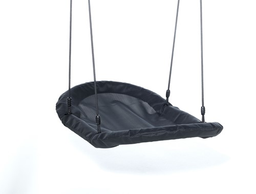 Bootschommel 120 cm x 70 cm - zwart/zwart - zwart gevlochten touw